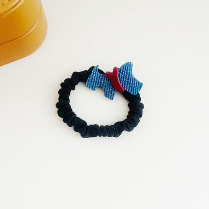 Gifty - Cartoon Dog Detail Fabric Ponytail Scrunchie