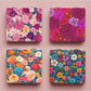 Mirroray - Floral Print Foldable PU Glass Makeup Mirror