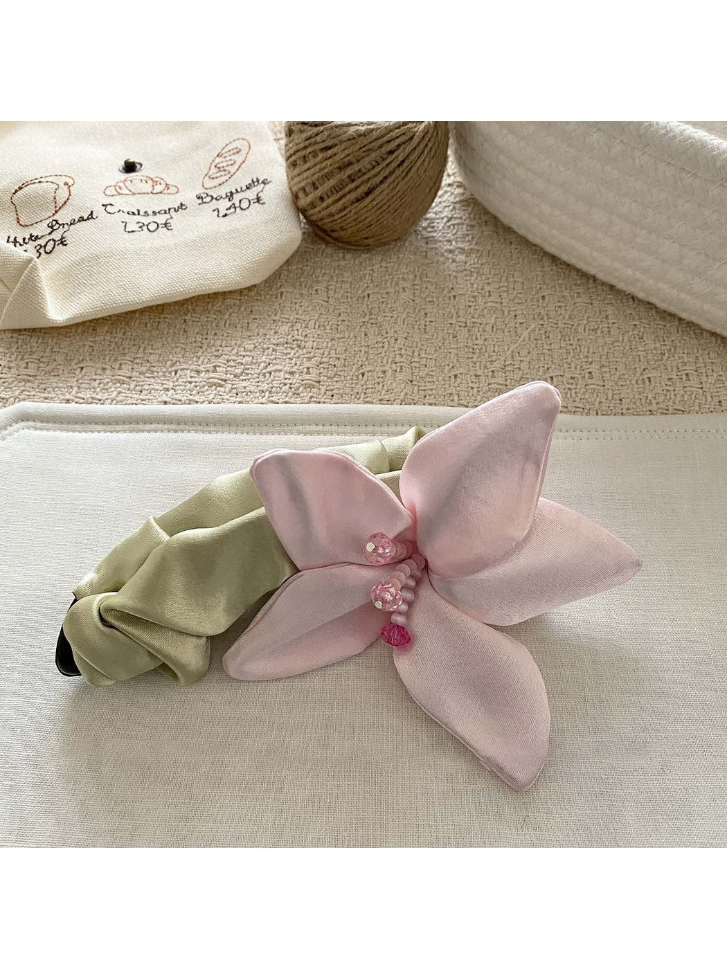 Beau - Lily Flower Satin Look Banana Clip