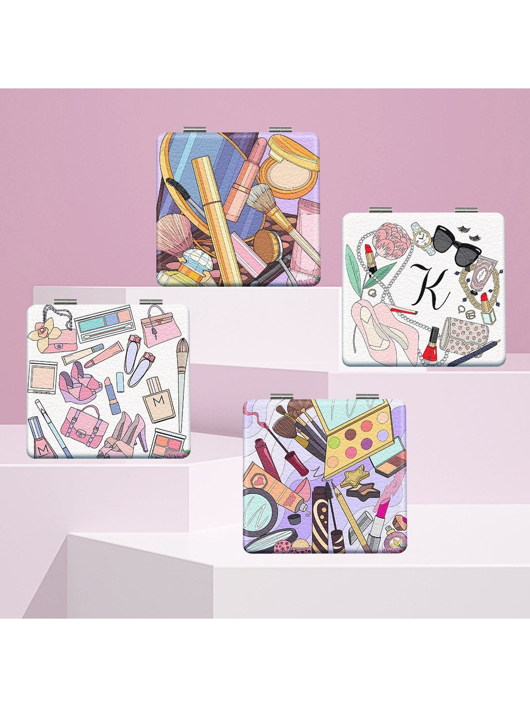 Mirroray - PU Leather Cartoon Style Compact Mirror