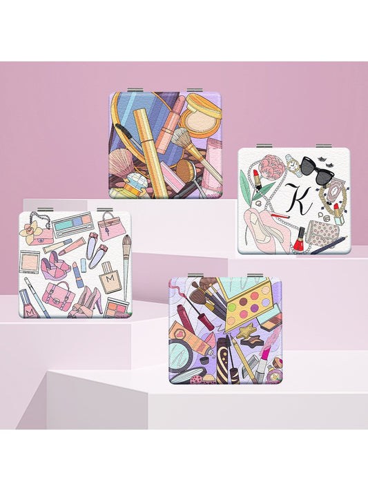 Mirroray - PU Leather Cartoon Style Compact Mirror