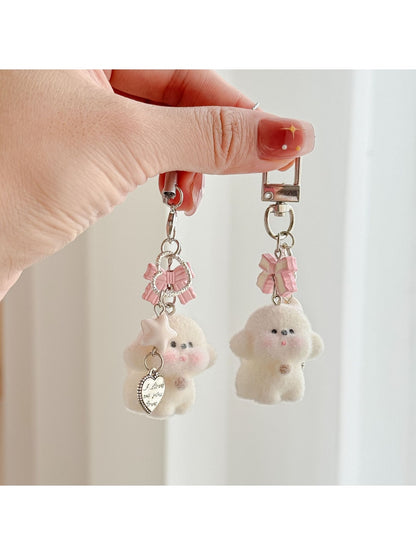 Keypus - Cartoon Dog Pendant Bow Key Ring Keychain