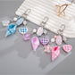 Keypus - Acrylic Conch Gingham Heart Bag Charm Keychain