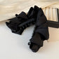 Beau - Pleated Cross Detail Polyester Banana Clip