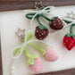 Keypus - Strawberry Bow Flower Bag Charm Keychain