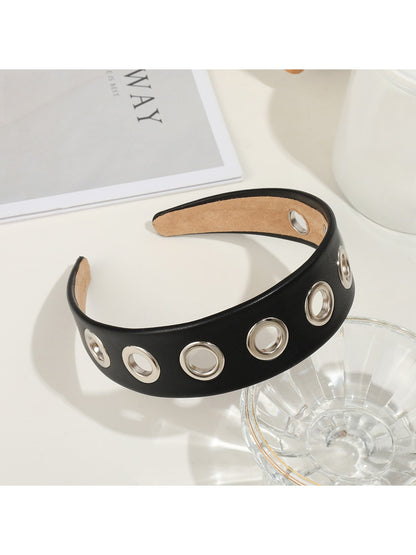 Gifty - Fashion PU Alloy Circle Accent Headband