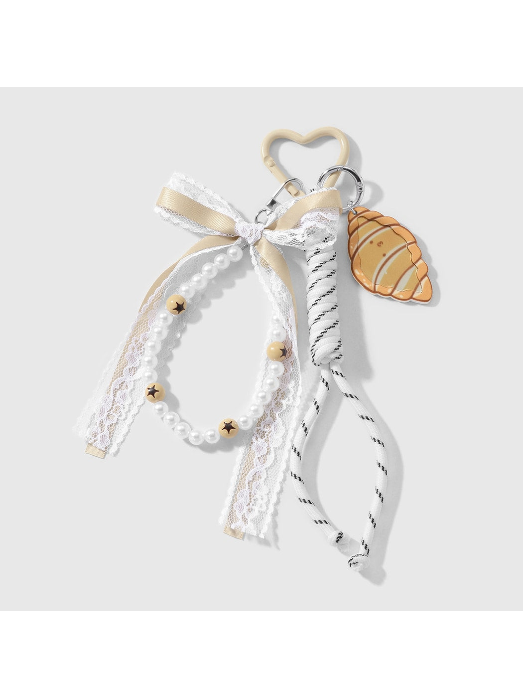 Keypus - Y2K Tassel and Ribbon Heart Keychain Bag Charm
