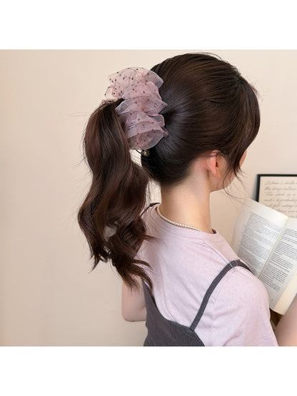 Beau - Sheer Mesh Bubble Bow Banana Clip