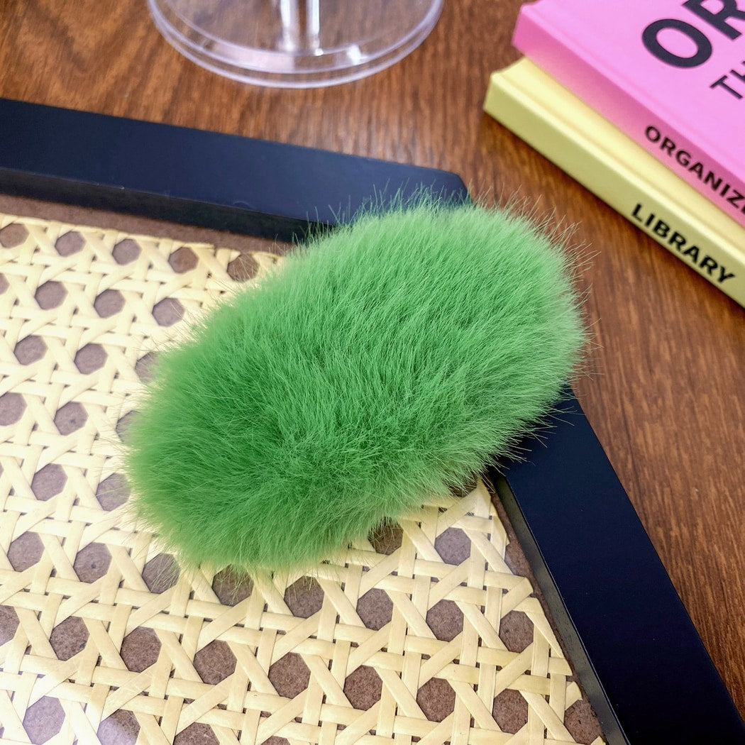 Beau - Soft Plush Solid Geometric Hair Clip