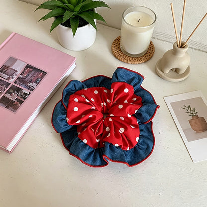 Gifty - Retro Style Polka Dot Elastic Hair Scrunchie