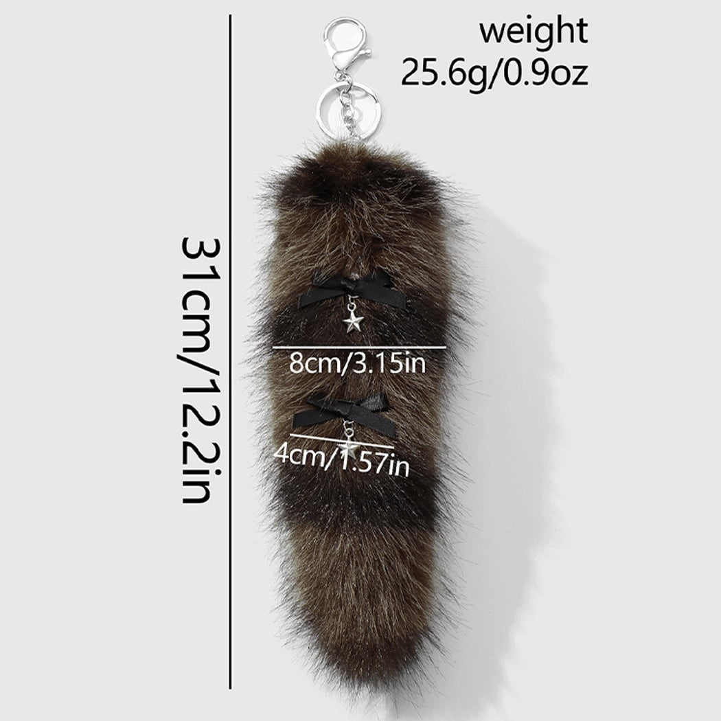 Keypus - Lace Bow Plush Tail Hanging Keychain