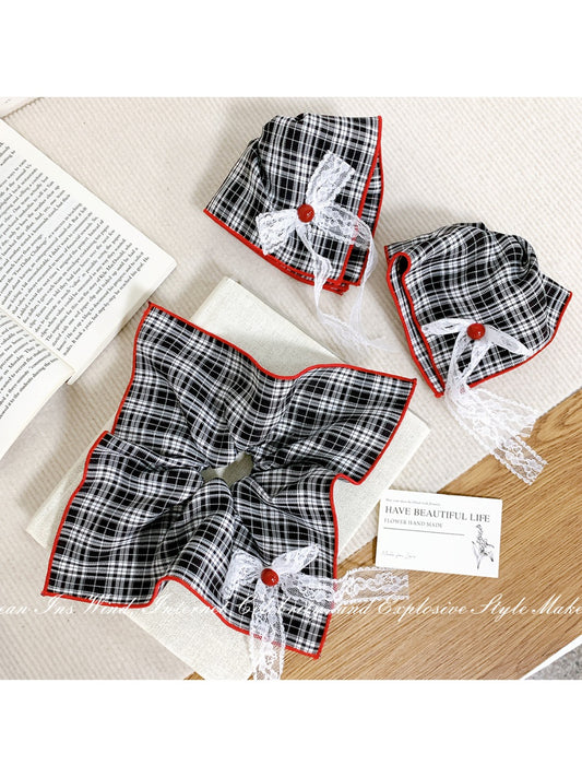 Gifty - Sweet Tartan Lace Scrunchie Hair Tie