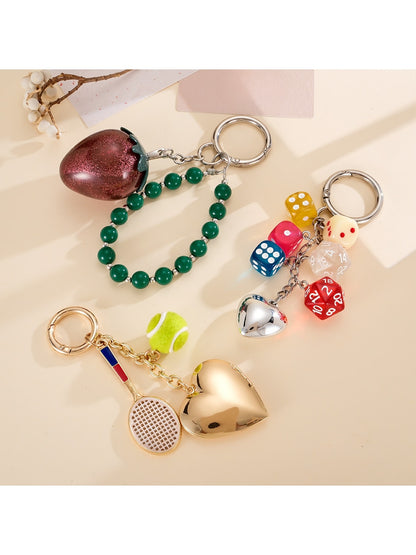 Keypus - Dice and Heart Decorative Bag Charm Keychain
