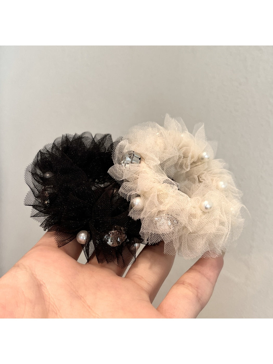 Gifty - Pearl Mesh Hair Tie Elastic Ponytail Holder