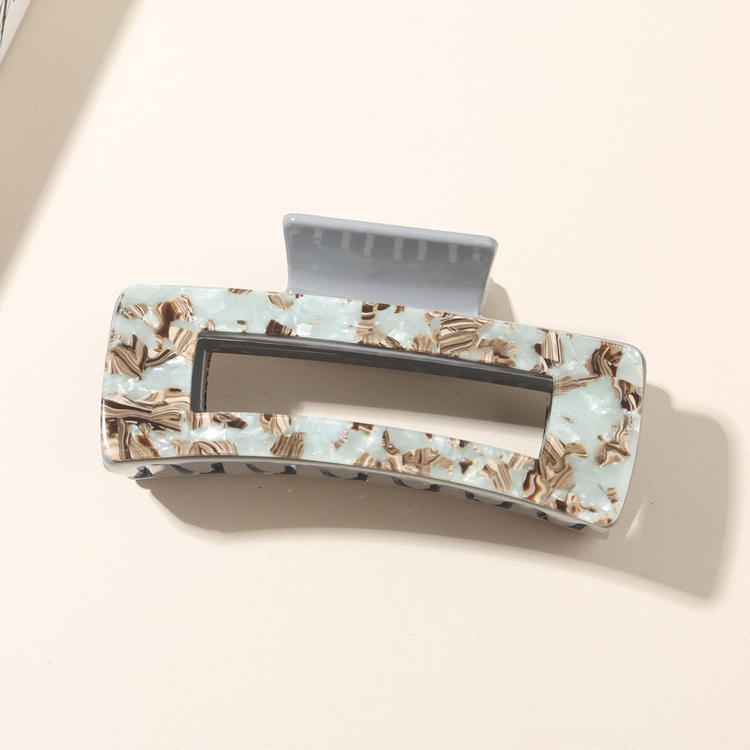 Beau - Floral Print Rectangle Acetate Hair Claw Clip