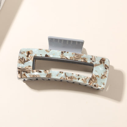 Beau - Floral Print Rectangle Acetate Hair Claw Clip