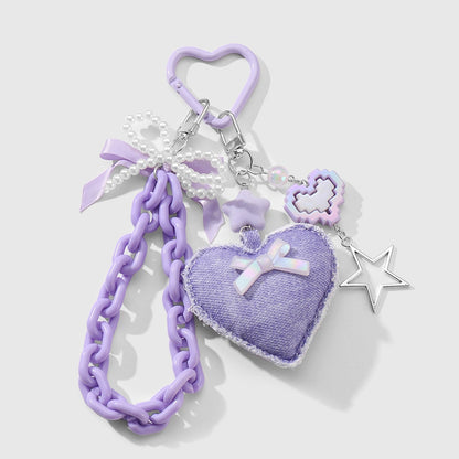 Keypus - Fresh Heart Charm Bow Detail Keychain