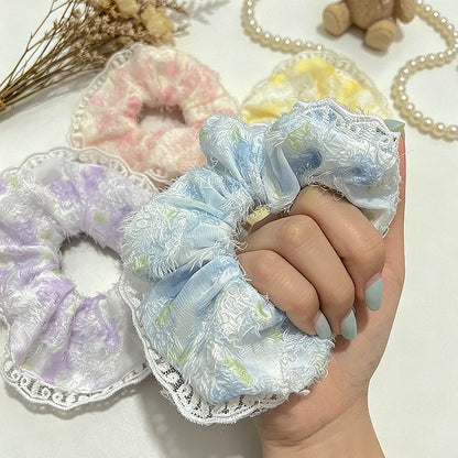 Gifty - Soft Floral Lace Look Polyester Scrunchie