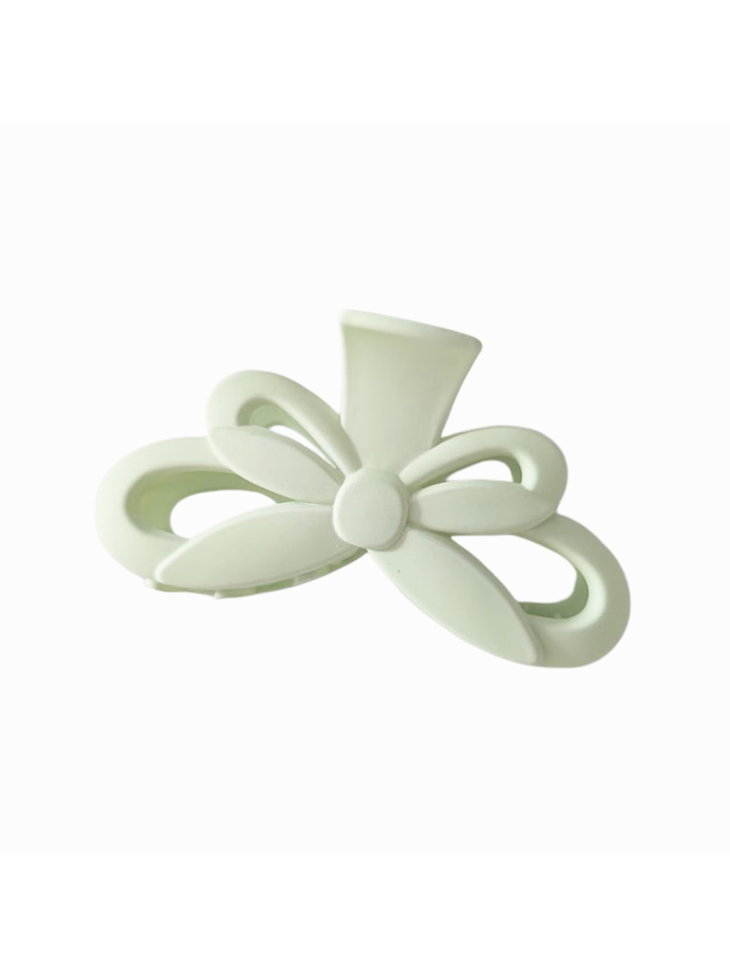 Beau - Matte Bow Design Plastic Alloy Claw Clip