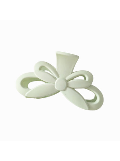Beau - Matte Bow Design Plastic Alloy Claw Clip