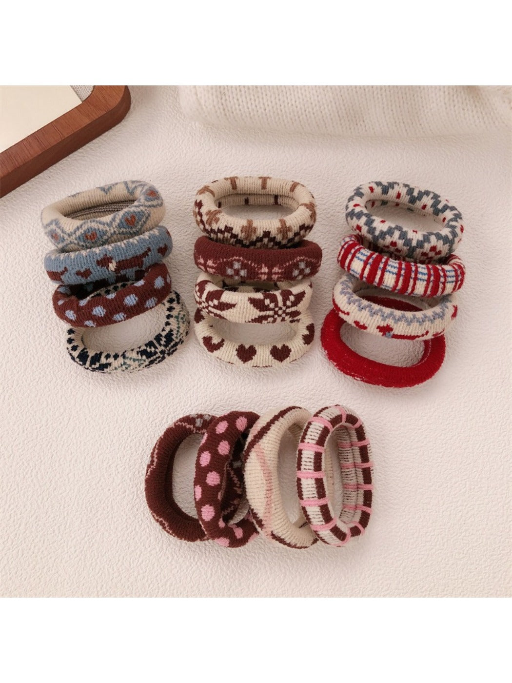 Gifty - Vintage Check Hair Tie (4 Pcs)