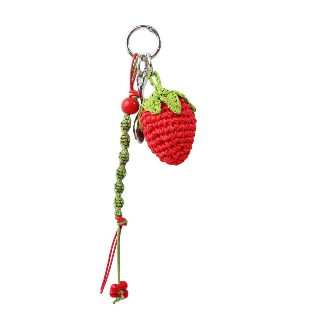 Keypus - Raffia Look Strawberry Bag Hanging Keychain