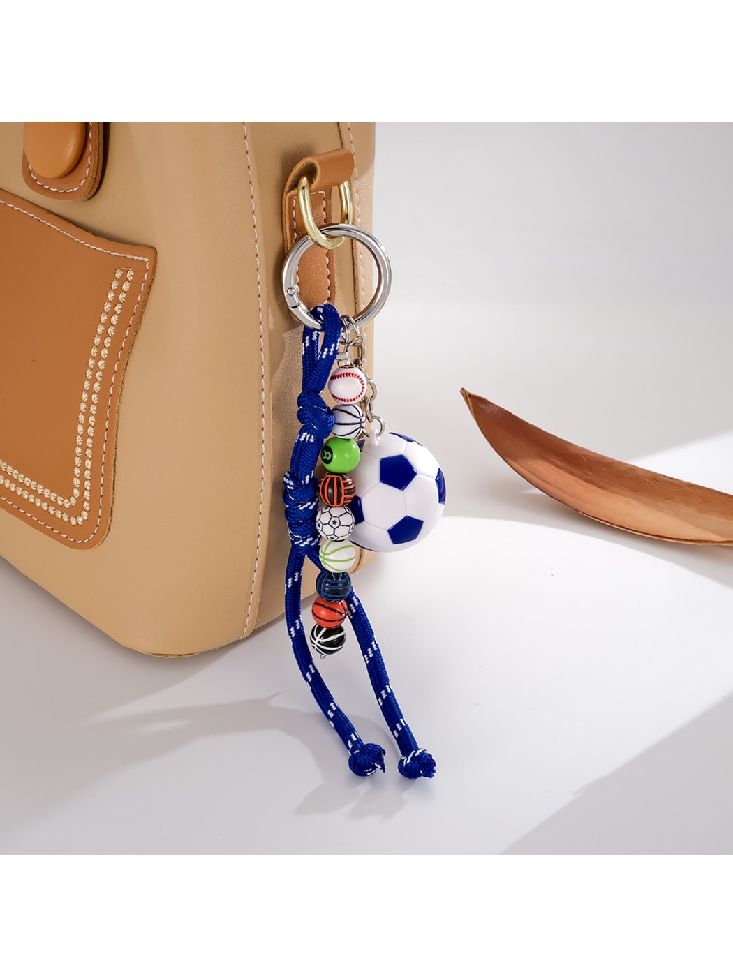 Keypus - Braided Beaded Soccer Ball Bag Charm
