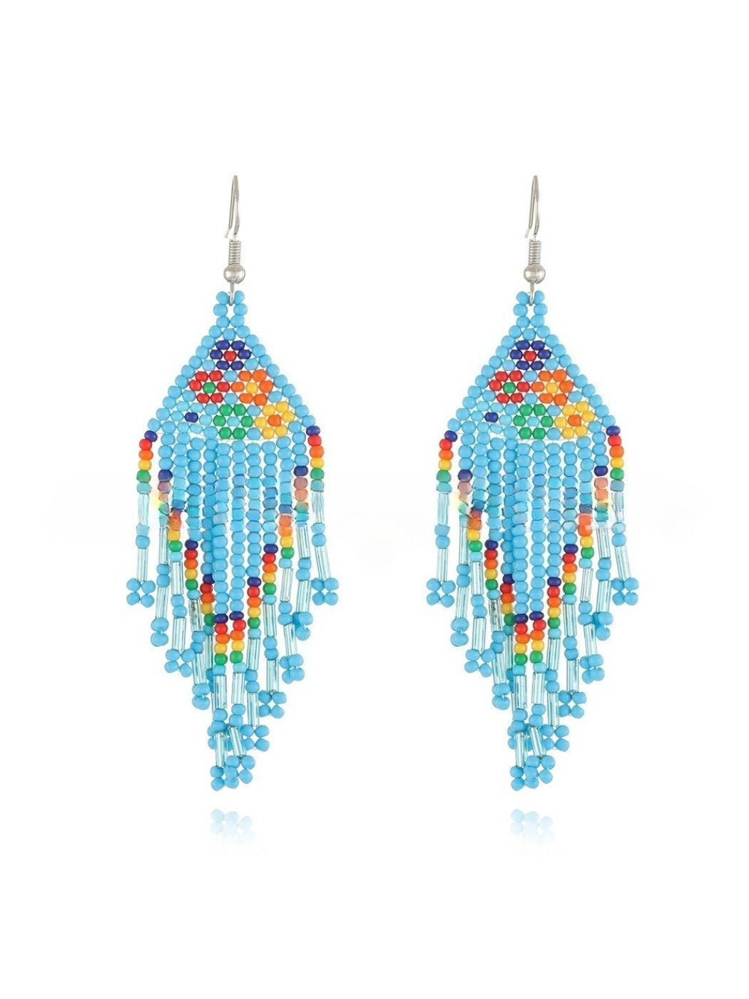 Earedge - Floral Tassel Drop Earrings