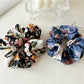 Gifty - Large Floral Satin Fabric Hair Scrunchie