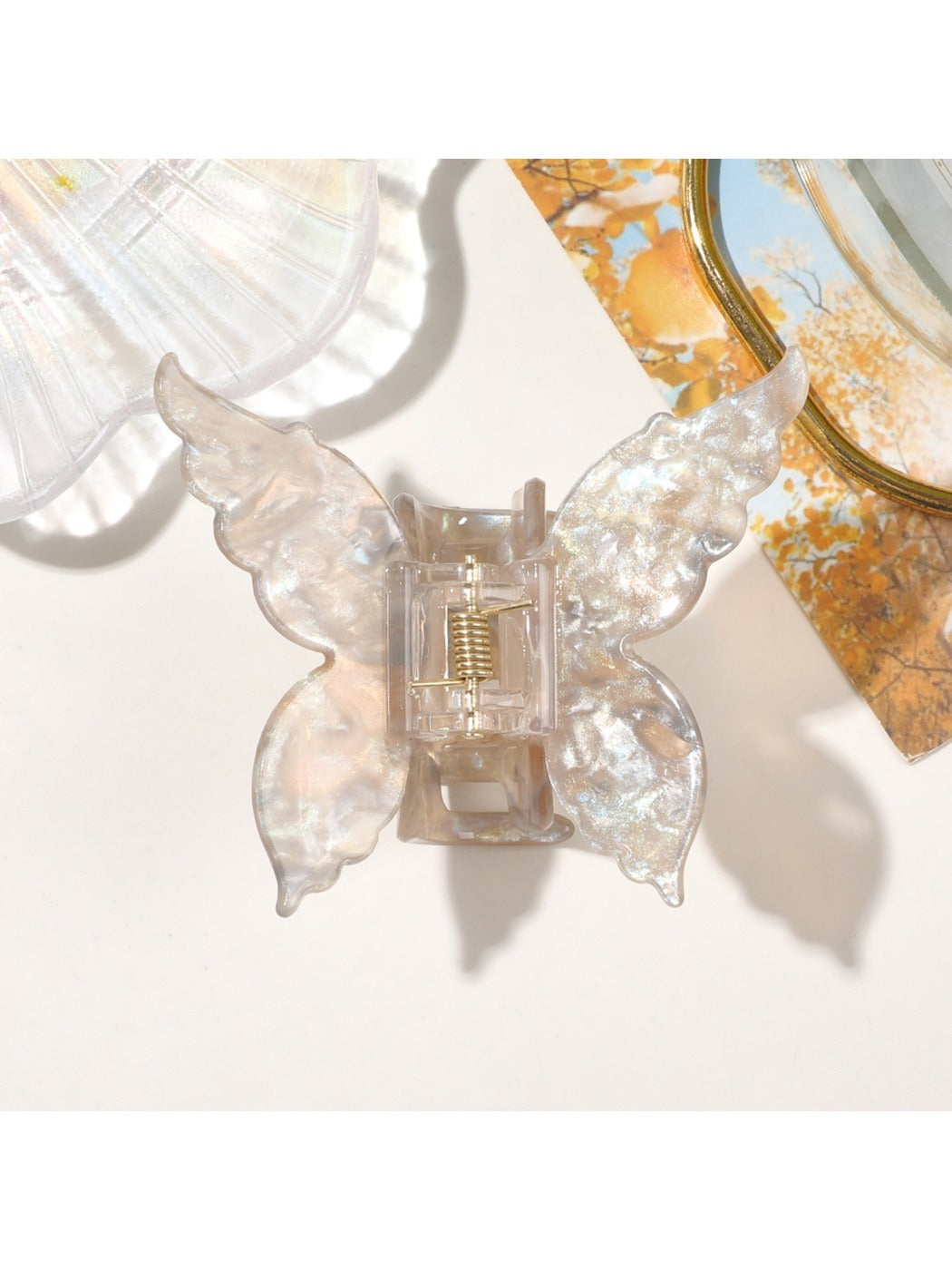 Beau - Iridescent Butterfly Shimmering  Hair Clips