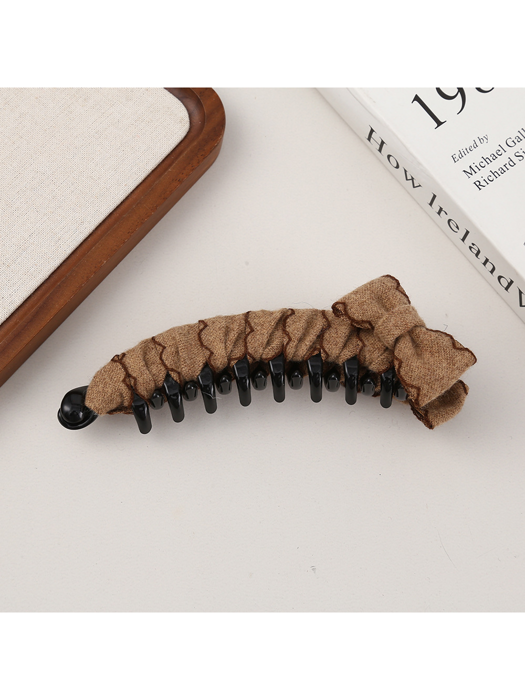 Beau - Sweet Ruched Fabric Look Banana Hair Clip