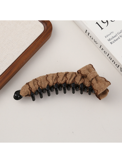 Beau - Sweet Ruched Fabric Look Banana Hair Clip