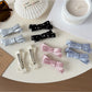 Beau - Polka Dot Satin Bow Duckbill Hair Clip