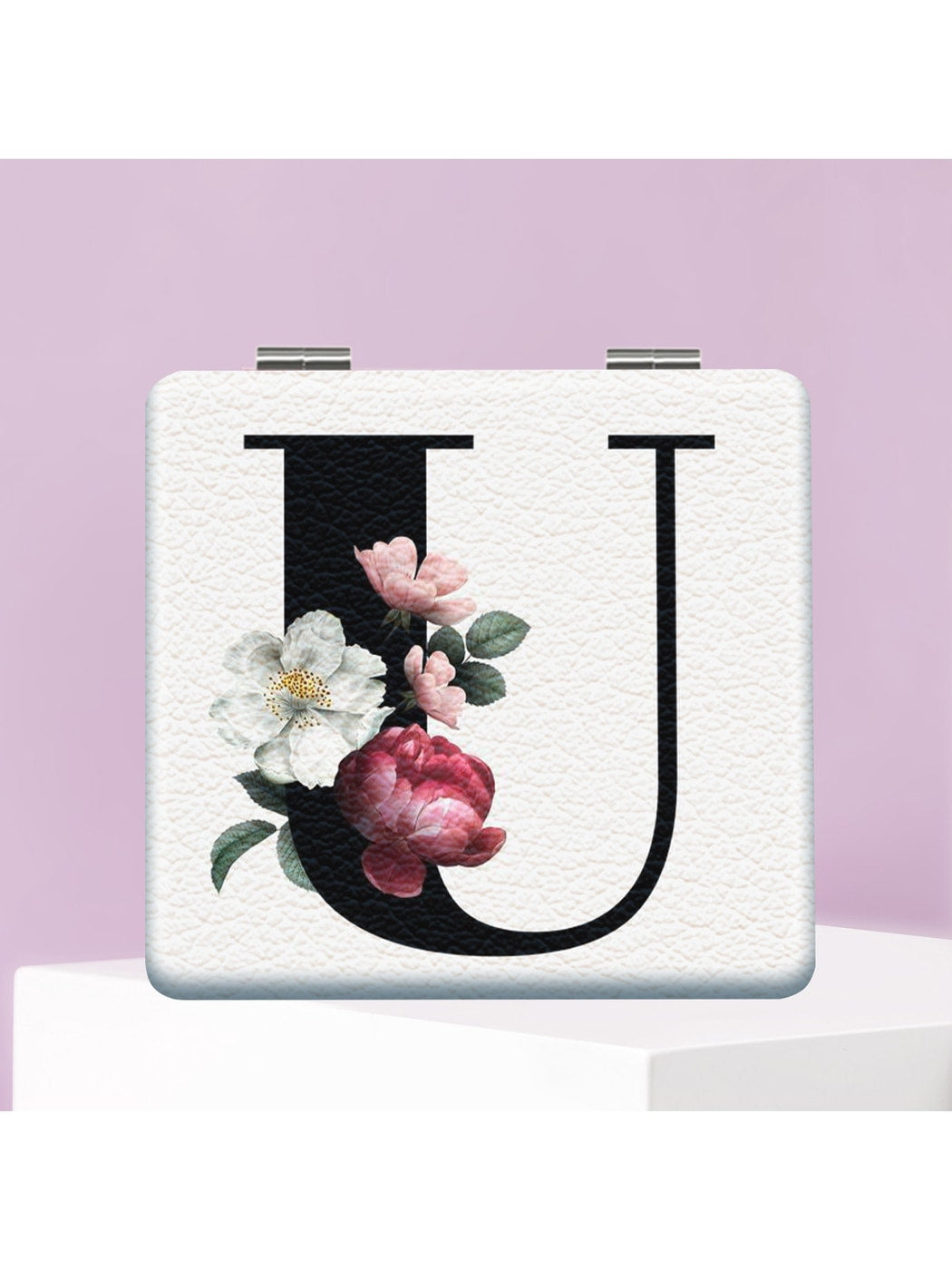 Mirroray - Floral Letter Design Folding Makeup Mirror