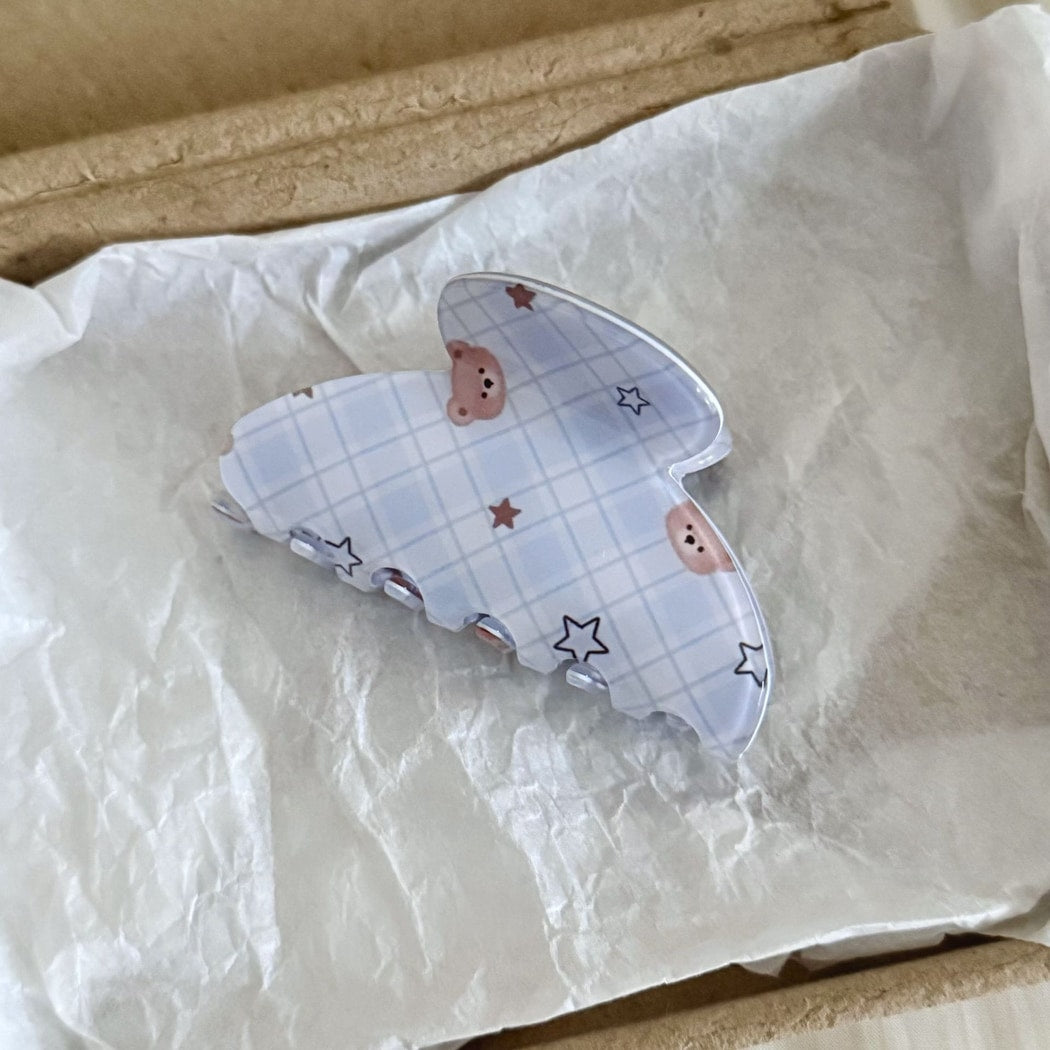 Beau - Cute Bear Print Acetate Hair Claw Clip