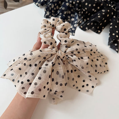 Gifty - Bow Ribbon Polka Dot Hair Tie