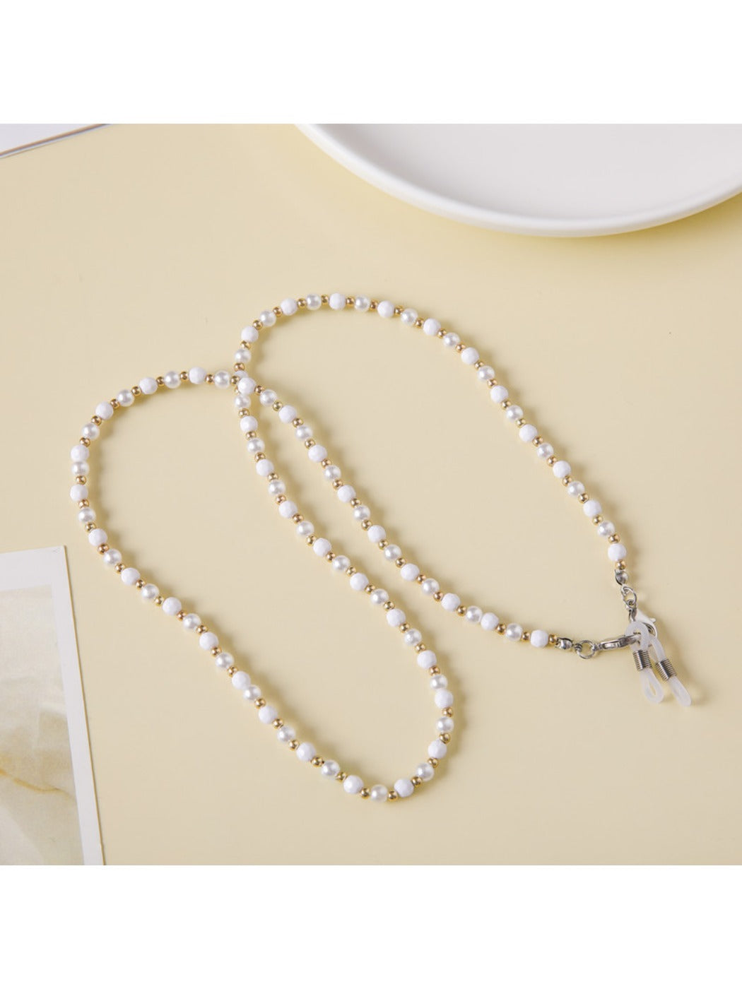 Velra - Elegant Solid Color Beaded Eyeglass Strap