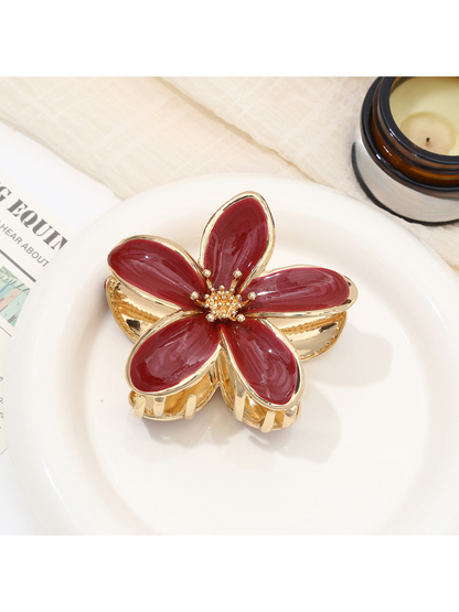Beau - Glossy Petal Design Alloy Claw Clip