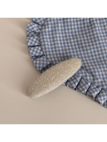 Beau - Mixed Material Textured Oval Side Hair Clip