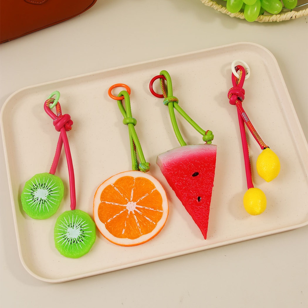 Keypus - Fruit Pendant PU Bag Charm Keychain