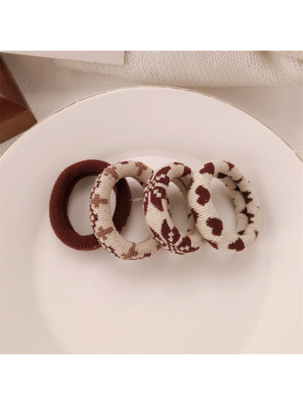 Gifty - Vintage Check Hair Tie (4 Pcs)