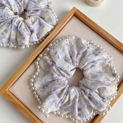 Gifty - Floral Print High Elastic Scrunchie