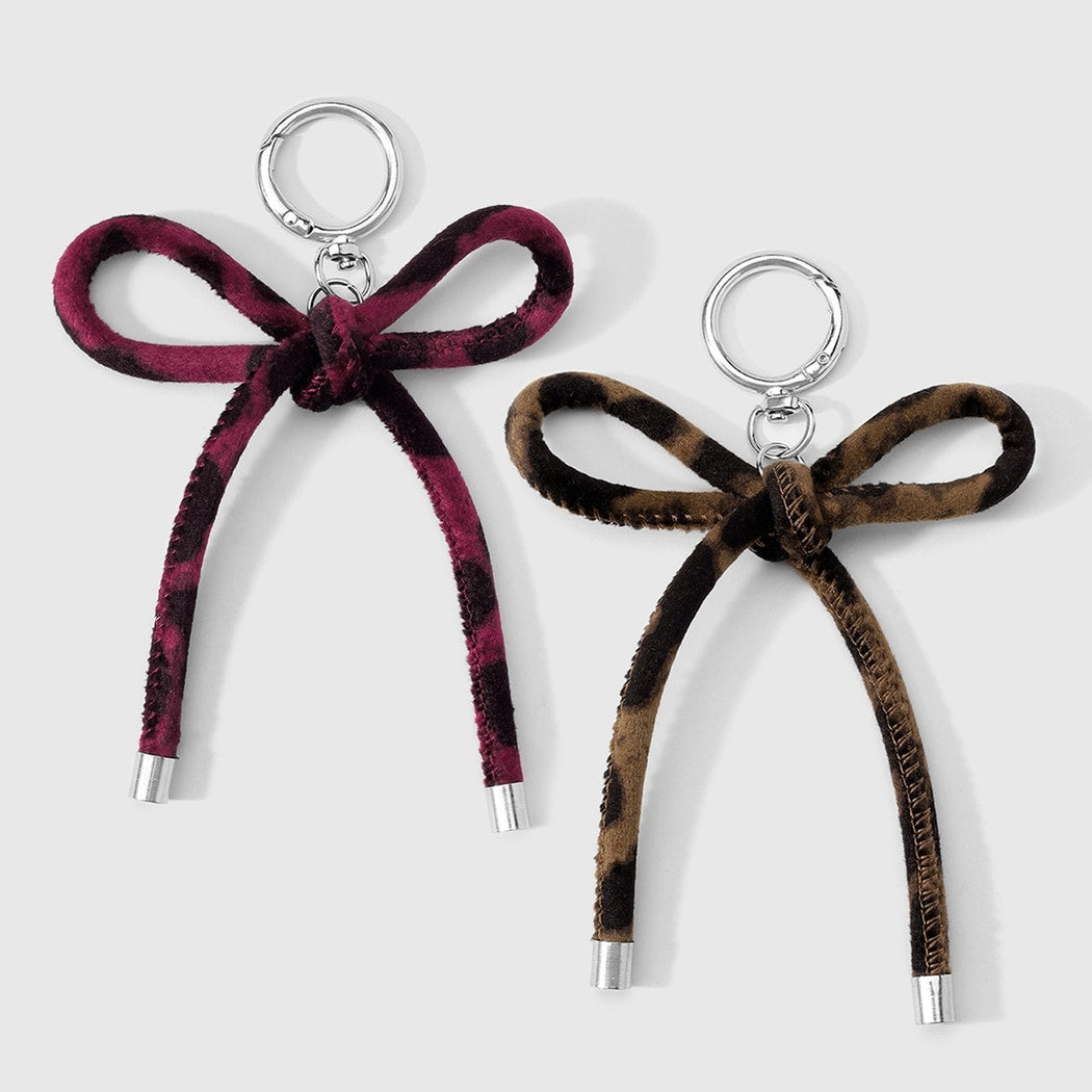 Keypus - Vintage Leopard Print Bow Keychain