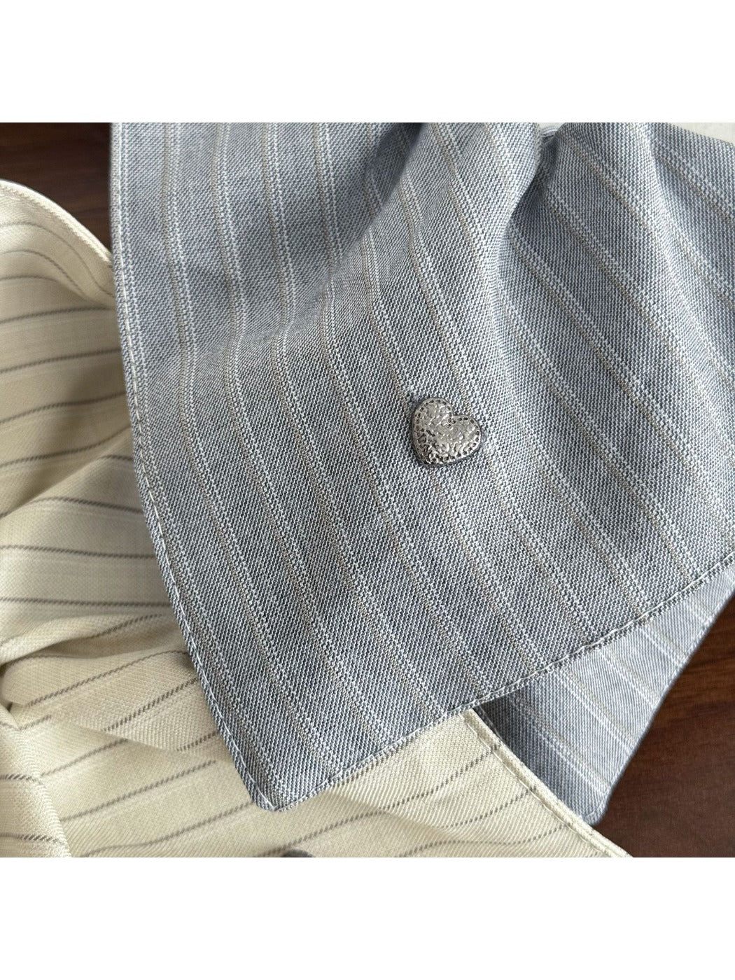 Gifty - Square Scrunchie Hair Tie Striped Fabric