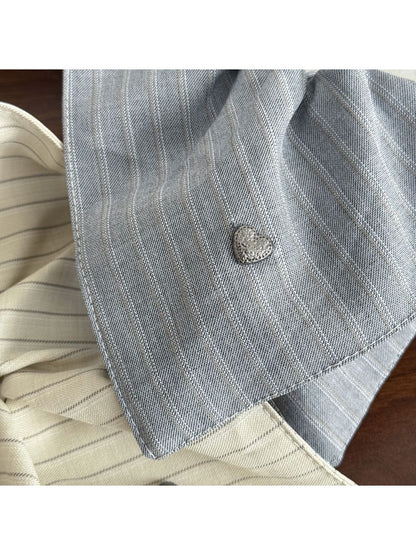 Gifty - Square Scrunchie Hair Tie Striped Fabric