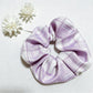 Gifty simple vintage plaid scrunchie styled on a wrist as an accessory