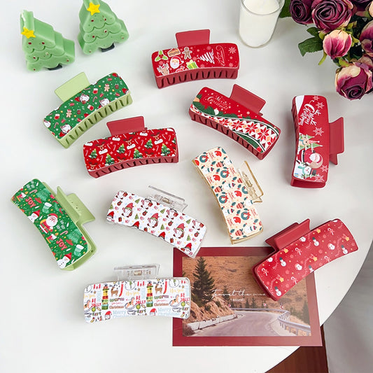 Beau - Sweet Christmas Theme Rectangular Claw Clip