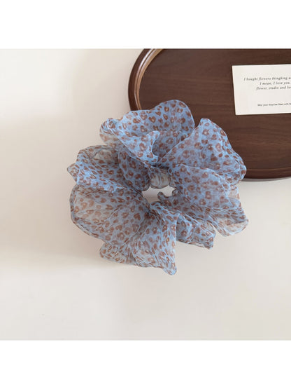 Gifty - Plaid Pattern Ruffled Polyester Ponytail Scrunchie