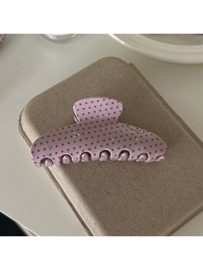 Beau - Pink Polka Dot Hair Claw Clip