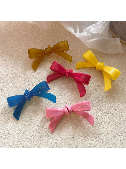 Beau - Bow Shaped Acrylic Duckbill Decorative Hair Clip